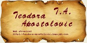 Teodora Apostolović vizit kartica